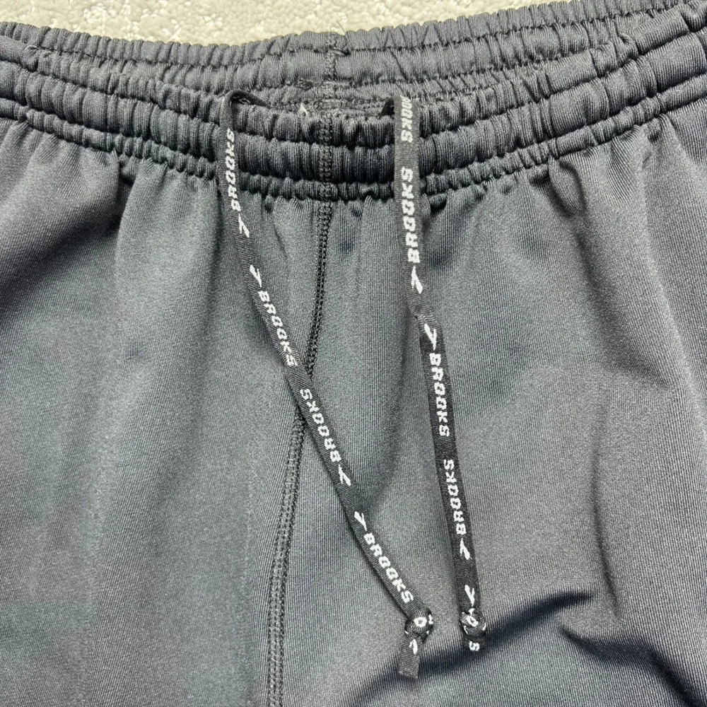 Brooks Track Pants Mens Large Black Athletic Running Active Ankle Zip Pockets